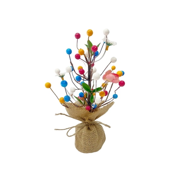 Mini Easter Egg Tree Decor - Tabletop Tree Statue with Ornament Eggs, Easter Party & Wedding Centerpiece, Spring Summer Home Decoration Gift