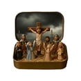 thumbnail image 1 of Mini Easter Jesus Figurines in Tin Box 2.36x3.74", Crucifixion Resurrection Scene, Christian Religious Tabletop Decor Gift for Home Office Easter, 1 of 6
