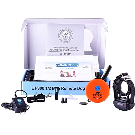 Mini Educator E-Collar ET-300 / ET-302 Dog Training Collar System with Remote - 1/2 Mile Range - Waterproof, Vibration, Tapping, Sensation - Bonus eOutletDeals Pet Towel