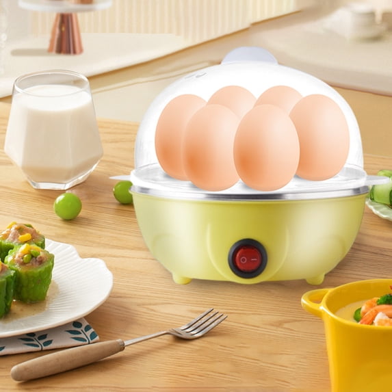 Mini Egg Cooker, Gaqring Automatic Shut Off Stainless Steel Egg Cooker, Steams 7 Eggs Easy Clean Breakfast Appliance for Home Kitchen