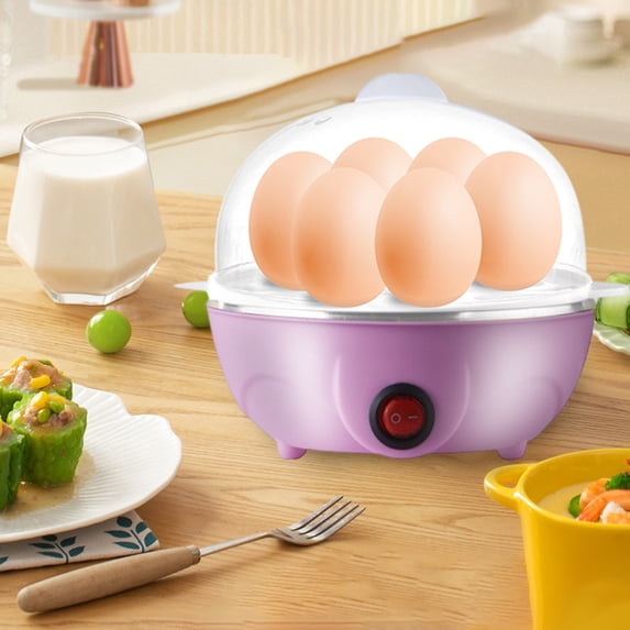 Mini Egg Cooker, Gaqring Automatic Shut Off Stainless Steel Egg Cooker, Steams 7 Eggs Easy Clean Breakfast Appliance for Home Kitchen