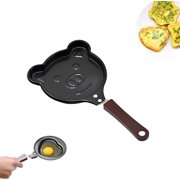 Mini Egg Frying Pan,Star Heart Breakfast Egg Mold,Mini Cast Iron Skillet,Non-Stick Egg Pancake Omelet Mini Frying Pan (D)