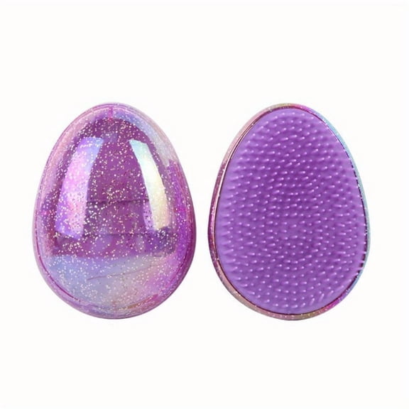 Mini Egg-Shaped Anti-Hair Loss Comb, Soft Anti-Static Hair Massage Comb with Glitter, Travel Comb for Smoothing and Styling