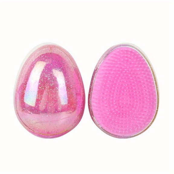 Mini Egg-Shaped Anti-Hair Loss Comb, Soft Anti-Static Hair Massage Comb with Glitter, Travel Comb for Smoothing and Styling