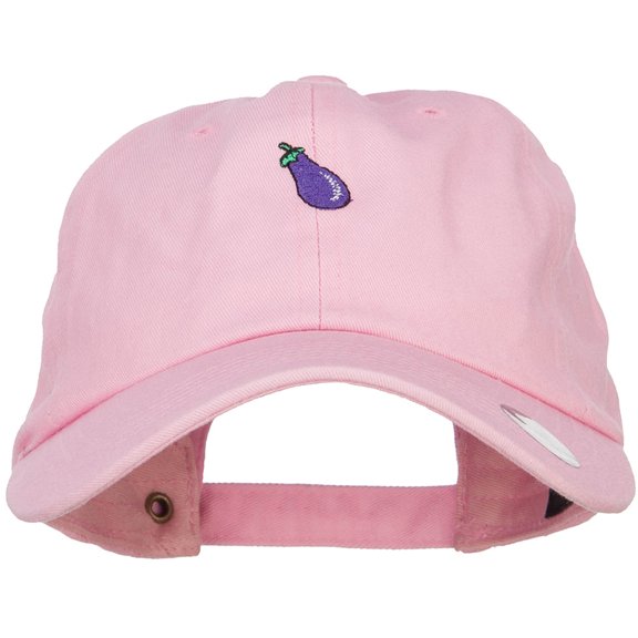 Mini Eggplant Embroidered Unstructed Cap - Lt Pink OSFM