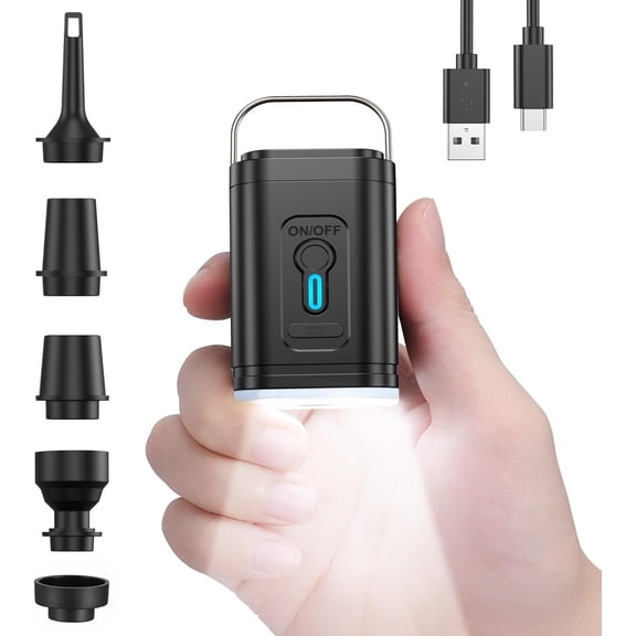 Mini Electric Air Pump for Inflatables, Ultra-Compact & Portable, Brushless  - Rapid Inflate & Deflate for Pool Floats, Air Mattresses, Swimming Rings, and Vacuum Storage Bags