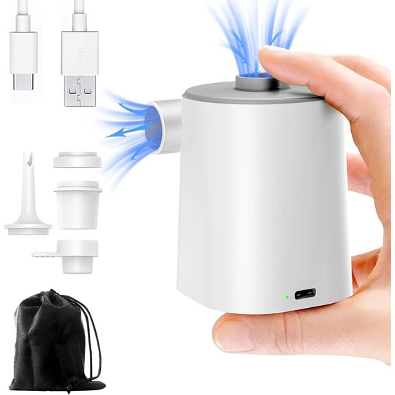 Mini Electric Air Pump for Inflatables, Ultra-Compact & Portable, Brushless  - Rapid Inflate & Deflate for Pool Floats, Air Mattresses, Swimming Rings, and Vacuum Storage Bags