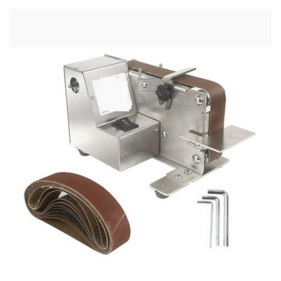 Mini Electric Belt Sander Belt Sander Machine Variable Speed DIY Polishing Grinding Machine Metal Sander Tool Sharpening Machine ,Easy Operation