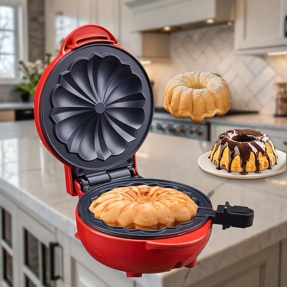 Mini Electric Cake Maker with Non-Stick Coating, Fast-Heating, for Muffins, Donuts, and Cakes