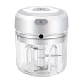thumbnail image 1 of Mini Electric Chopper with 3-Blade Design, 8.5 Fl Oz Capacity, White, for Kitchen Prep, 1 of 3