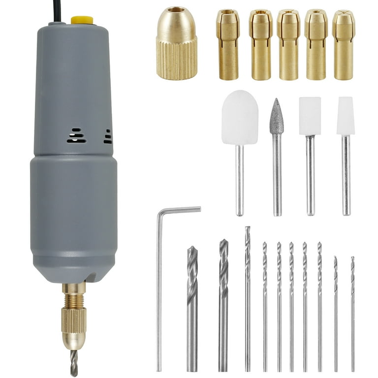 Mini Electric Drill Set 5V Small Jewelry Drill Kit Precise USB Resin Drill with 10 Drill Bits and 4 Abrasive Heads Premium DIY Jewelry Making Tool for