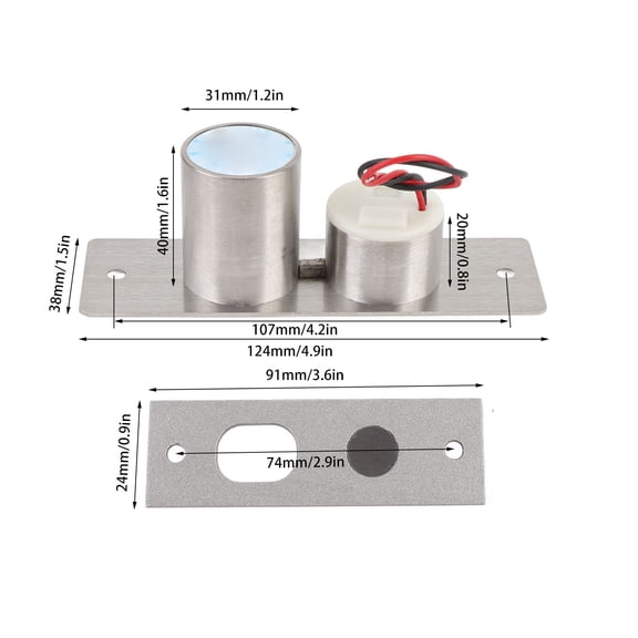 Mini Electric Drop Bolt Lock, Brushed Stainless Steel, Anti,Tamper Design For Secure Access Systems