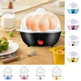 thumbnail image 1 of Mini Electric Egg Cooker - 7-Egg Capacity Stainless Steel Steamer with Auto Shut-Off, 5.7x5.7x4.9in Compact Breakfast Appliance (Black)​, 1 of 6