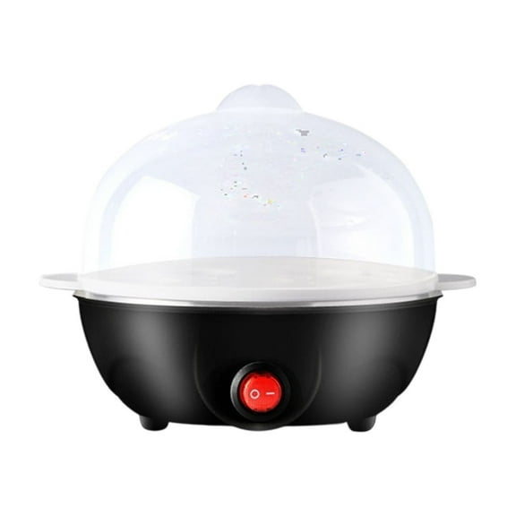 Mini Electric Egg Cooker Black Plastic, Multifunctional Egg Steamer For Breakfast, Auto Shut Off Egg Boiler For Household Kitchen Use