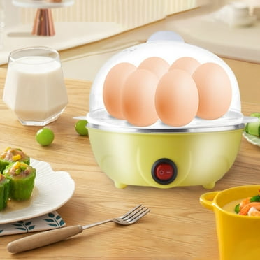 Mini Electric Egg Cooker with Double Layer Stainless Steel Design, Steams Up to 7 Eggs, Automatic Shut-Off, Easy One-Button Operation, Safe and Portable for Quick Breakfasts at Home
