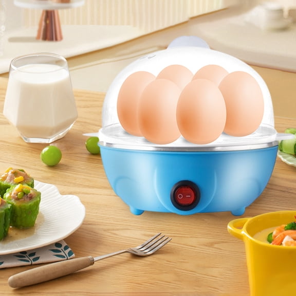 Mini Electric Egg Cooker for Home – Stainless Steel Double Layer, Steams Up to 7 Eggs, Automatic Shut-Off, Easy One-Button Breakfast Maker