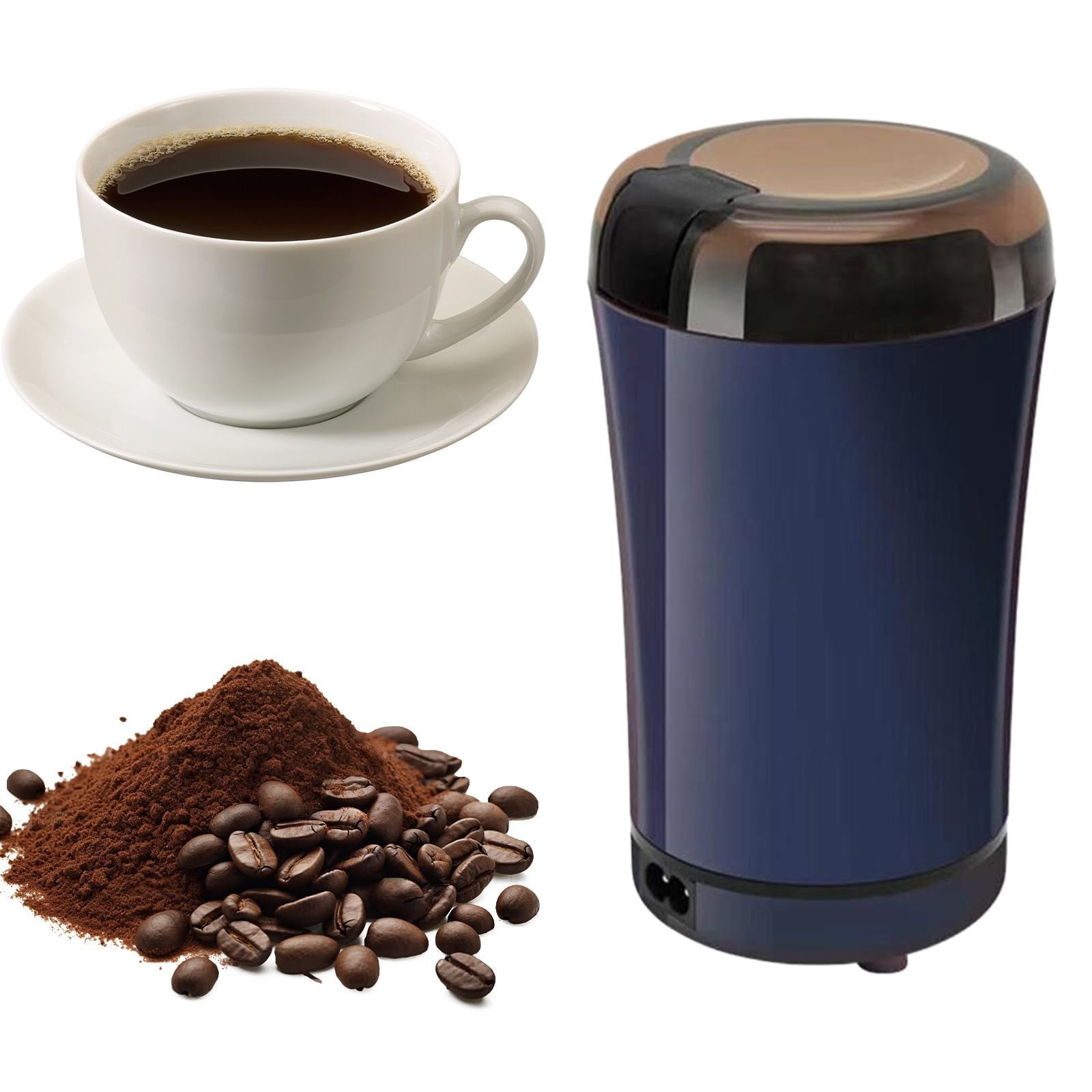 Mini Electric Food & Pill Grinder – Blue, Crush Pills, Vitamins & Supplements, Grind Coffee, Spices & Nuts, Easy Push-Button, Safe for Elderly, Kids, and Pets