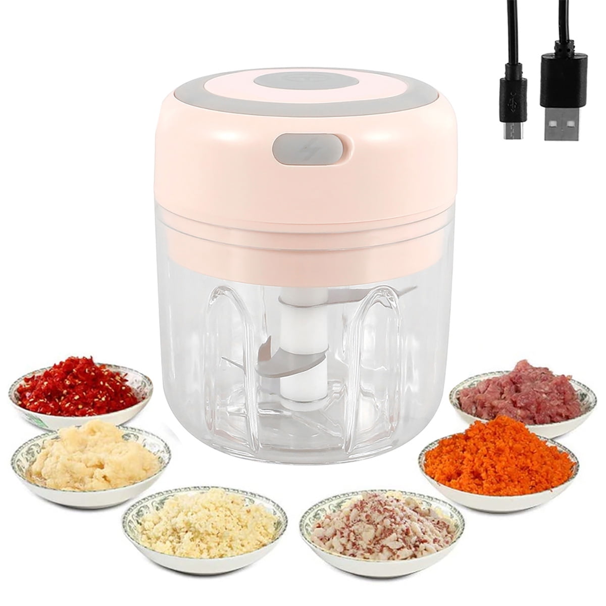 Electric Mini Food Chopper Portable Cordless Garlic Chopper Meat Grinder  Usb Charging Dicer for Baby Food