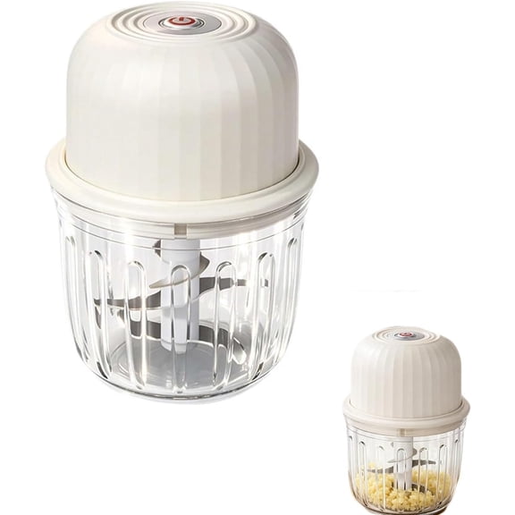 Mini Electric Garlic Chopper USB Rechargeable Quiet Powerful One Touch Food Processor S Shaped Blades for Garlic Onion Veggie Baby Food Kitchen Prep