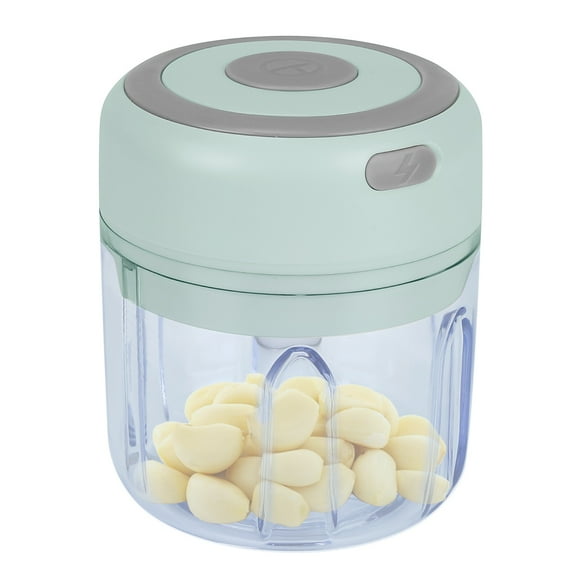 Mini Electric Garlic Chopper, Moclever Rechargeable Garlic Mincer, Cordless Food Chopper for Chili Garlic Nut Onion Pepper Meat Ginger Baby Food, 8.45OZ, Green
