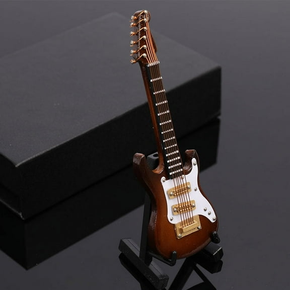 Mini Electric Guitar Model Decoration Musical Instruments with Case and Stand