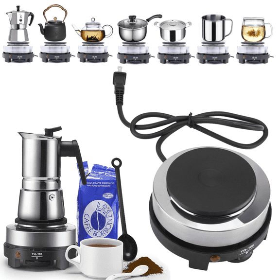 Mini Electric Hot Plate, 500W Round Hot Plate Portable Countertop Burner,Mini Stove Portable Stove Kitchen Cooktop Electric Heater,Perfect Size for Moka Pot 110V