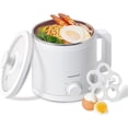 thumbnail image 1 of MOOSUM Mini Electric Hot Pot, Fast Cooker for Ramen/Soup, Stainless Steel with Over-heating Protection, Perfect for Student & Single, 1.5L, 1 of 7