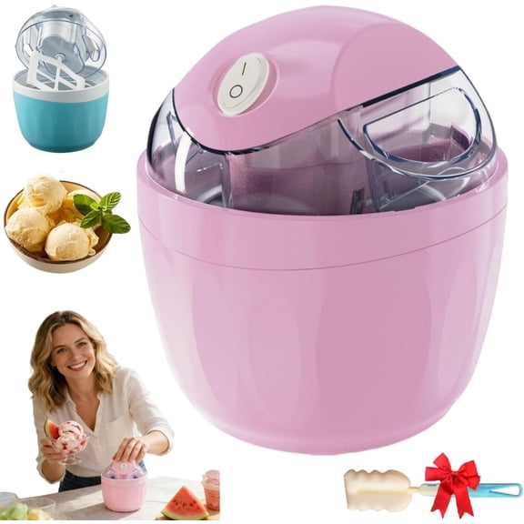 Mini Electric Ice Cream Maker, 17oz Capacity Homemade Sorbet & Frozen Yogurt Machine, One-Touch Control Compact Dessert Maker for Small Kitchens