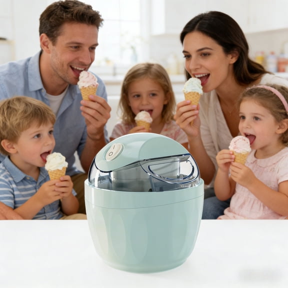 Mini Electric Ice Cream Maker for Kids - Automatic Compact Countertop Machine for Homemade Soft Serve & Sorbet, Family Use