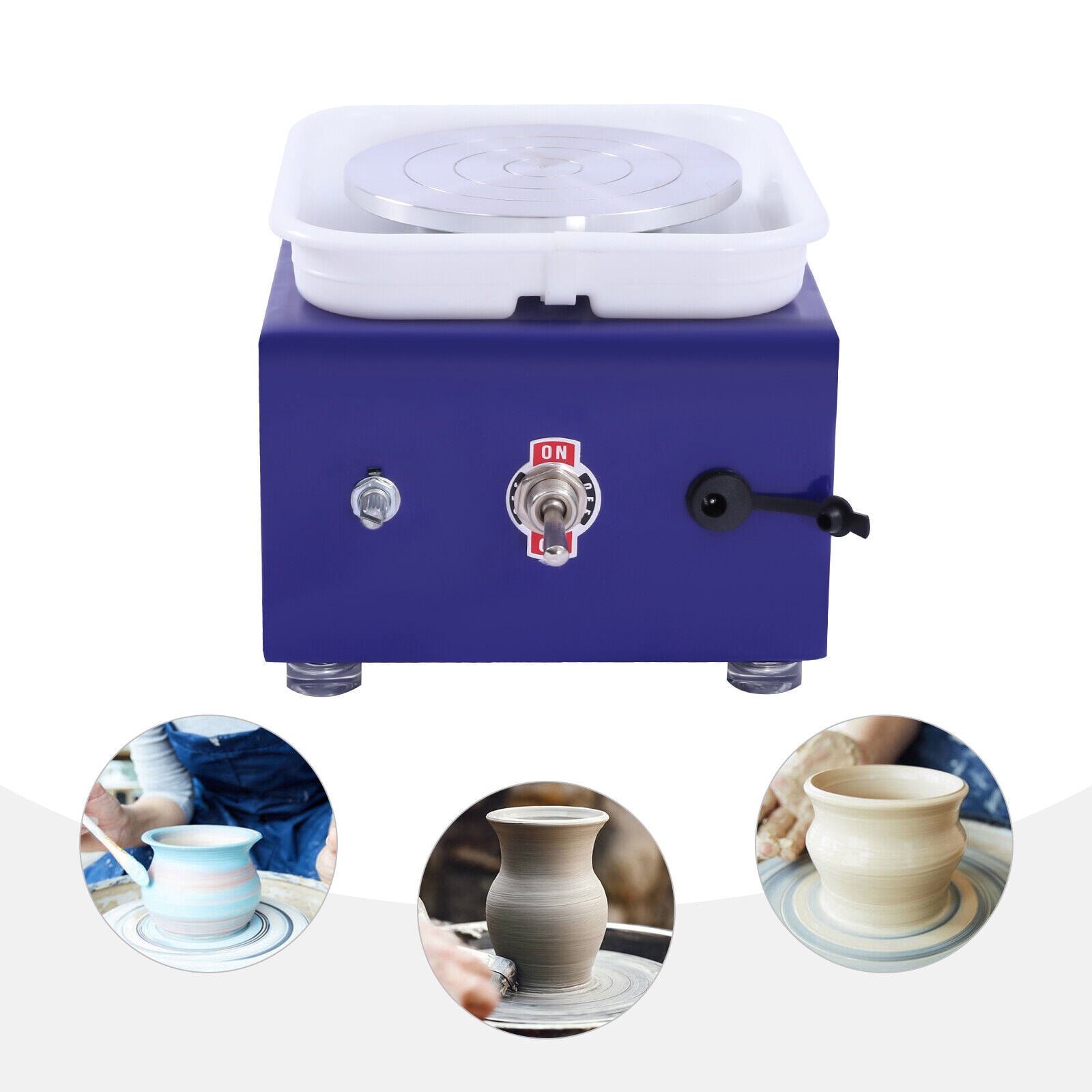 BENTISM Mini Pottery Wheel Machine, 2 Turntables 30W Ceramic Wheel