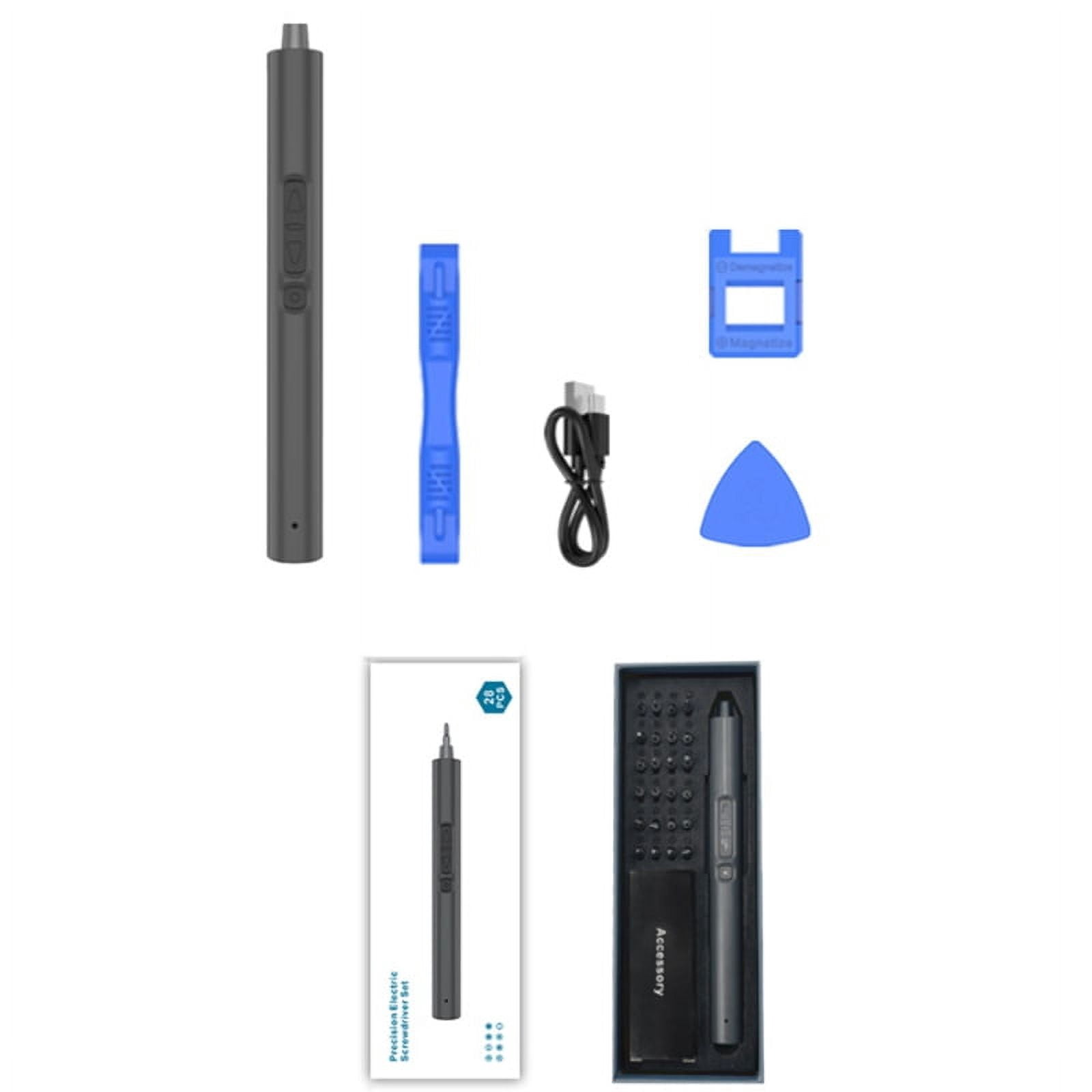 Mini Electric Screwdriver, 28 in 1 Electric Screwdriver Kit, Magnetic Electric Precision Screwdriver for Laptop Phone(A)