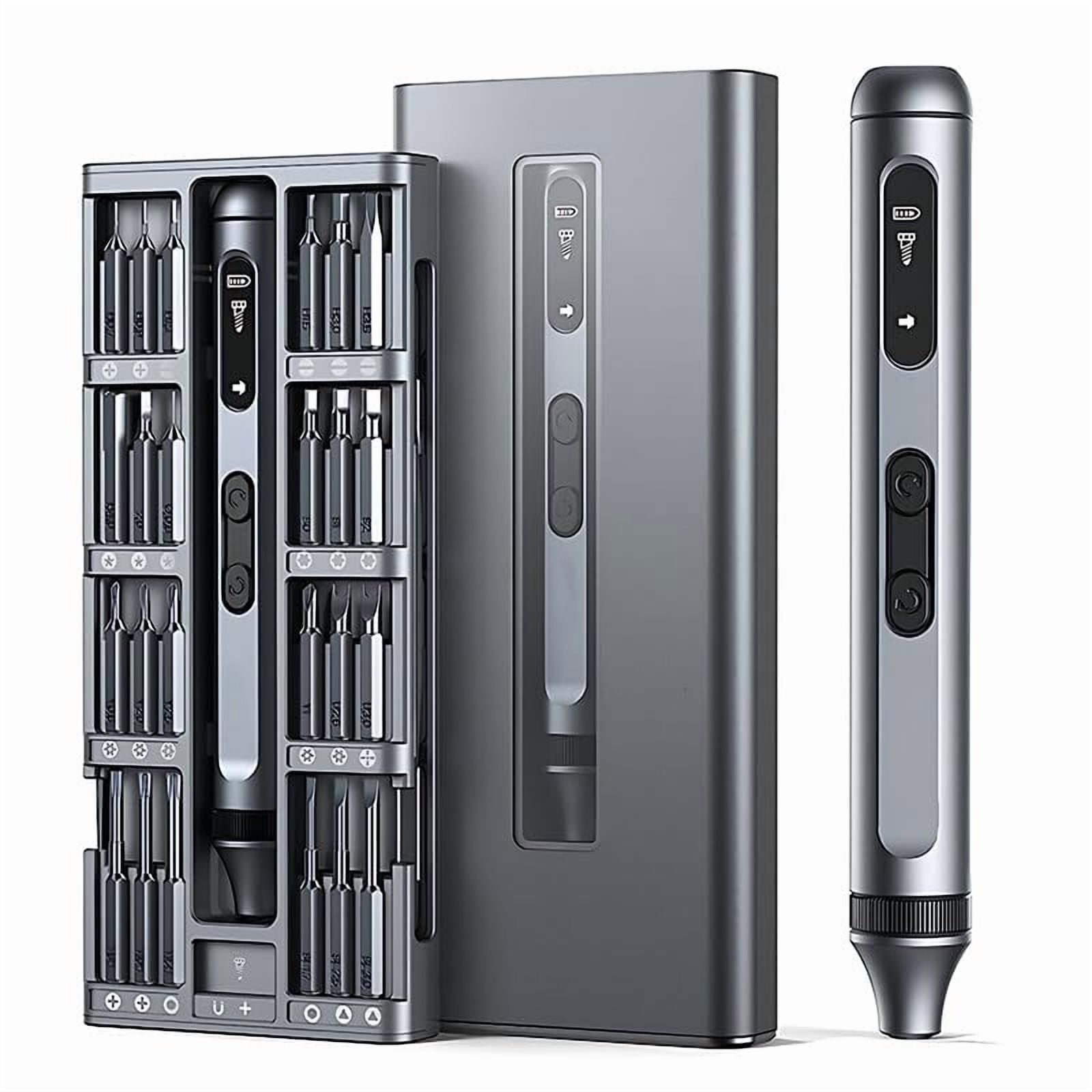 Mini Electric Screwdriver, 50 in 1 Electric Screwdriver Kit with 48 Magnetic Bits, S2 Precision Bits, LED Light, Small Magnetic Professional Repair Tool Kit for Eyeglass, Watch, PC, Laptop, Phone