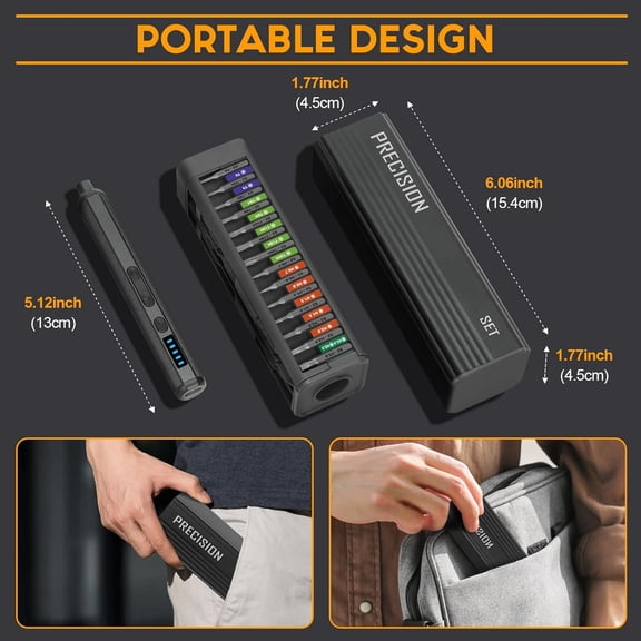 Mini Electric Screwdriver, 52-In-1 Electric Screwdriver Set, Led Light, 5 Torque Settings, Magnetic Storage, Portable Repair Toolkit for Electronics, Computers, Telephones, Glasses