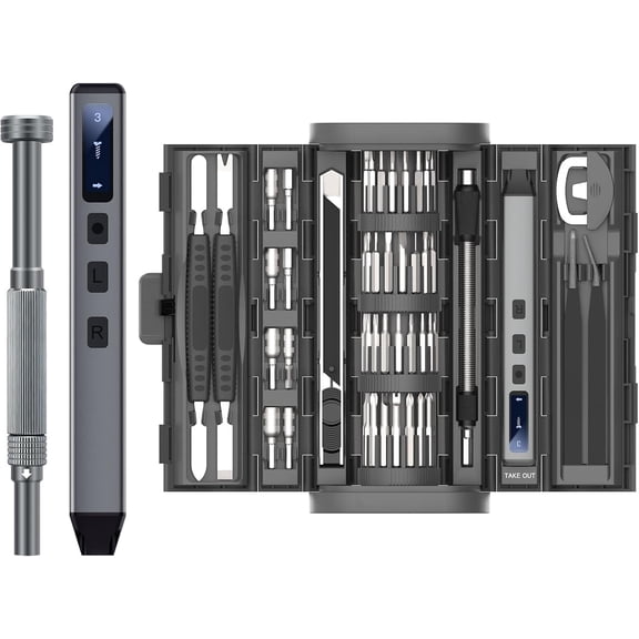 Mini Electric Screwdriver, 83 in 1 Cordless Rechargeable Small Power Screwdriver Set with 72 Bits, Led Light and Magnetic Mat, Professional Repair Tool for Phone Glasses Watch Camera Laptop