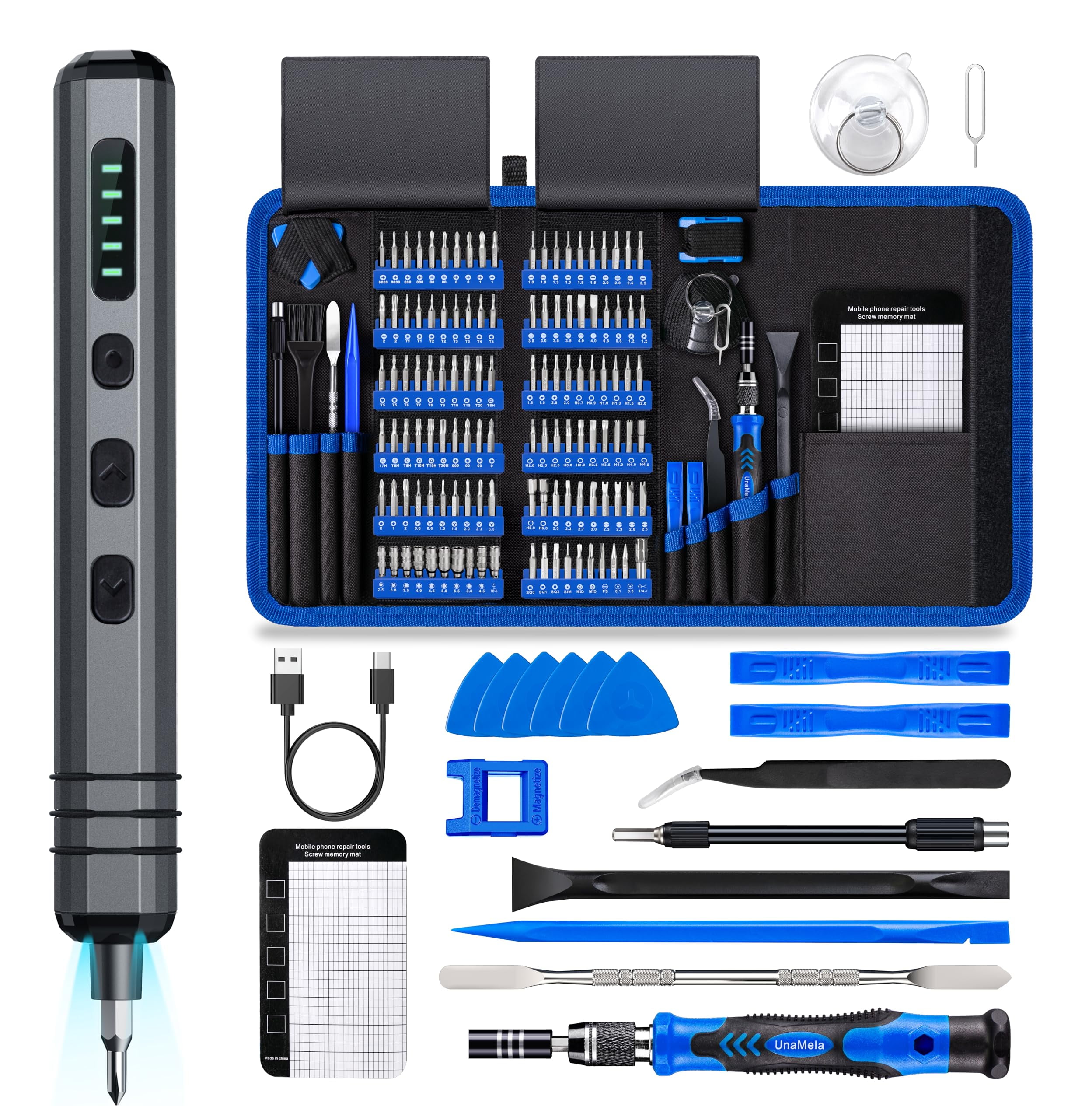 Mini Electric Screwdriver Set 140-in-1: Small Cordless Electric ...