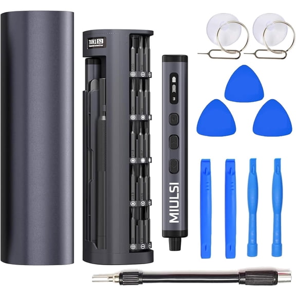 Mini Electric Screwdriver Set, 78-in-1 Cordless Power Screwdriver Rechargeable with 12 Extra Repair Tools, 5 Gear Torque Settings, 4 LED Lights, Precision Screw Driver for iPhone Laptop Watch Xbox