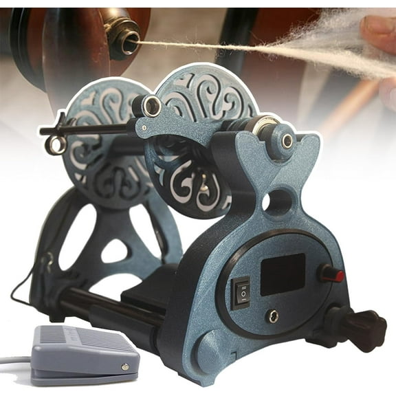 Mini Electric Spinning Wheel,Adjustable Speed Yarn Wool Ball Winder,Digital Display/Forward &Reverse Switching,Automatic Knitting Yarn Winding Machine for Yarn Weaving/Blending Roving