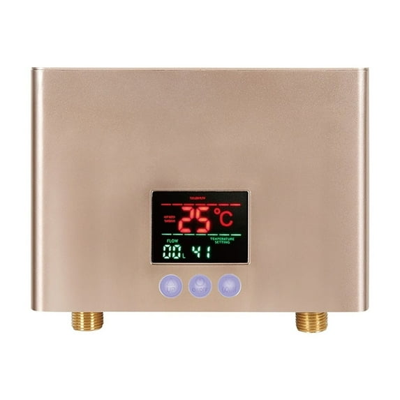 Mini Electric Water Heater LCD 5500W Tankless Instantaneous Home Bathroom Shower Hot Water Fast Heating Remote Control ,Safety Protections
