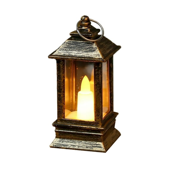 Mini Electronic Candle Lantern Night Light,Vintage Safe Flame-Flicker Ambient Light for Christmas Holiday Decor