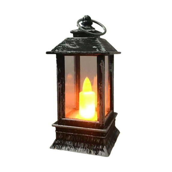 Mini Electronic Candle Lantern Night Light,Vintage Safe Flame-Flicker Ambient Light for Christmas Holiday Decor