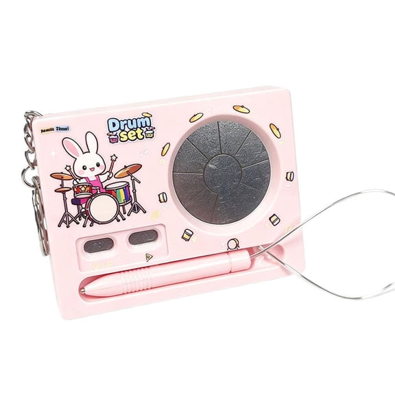 Mini Electronic Keyboard Drum Keychain, Playable Musical Instrument Toy with Piano&Drum Bag Charm Modes, (Purp Lovers Music