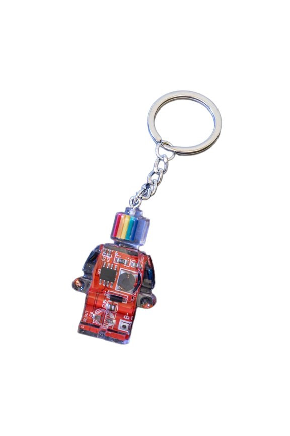Electronic Robot Keychain Rainbow Color Keychains Colorful Bag Charm Decoration Hip-Hop Punk Key Rings