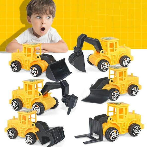 Mini Engineering Vehicle Toy Engineering Vehicle Excavator 6 Mixed Baked Decorative Ornaments for Kids Real Car Slush Car Real Cars Toddler Remote Control Car for Boys R34 Hot Wheel Tether Car Models