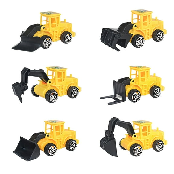 Mini Engineering Vehicle Toy Set with Excavator and 5 Other Construction Models for Kids