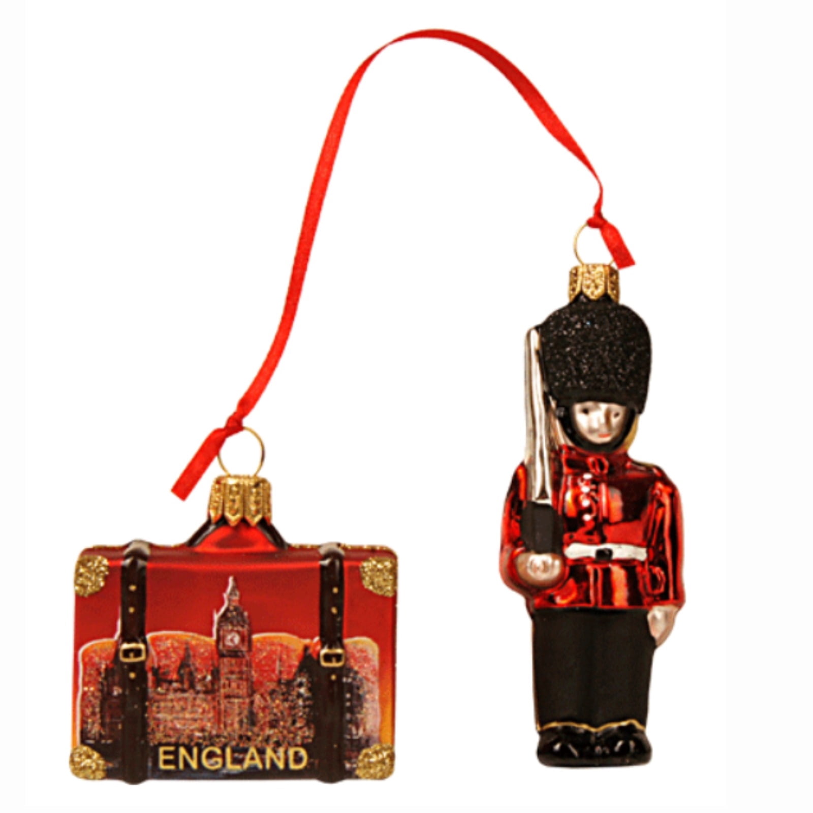 Pinnacle Peak England Guard and Travel Suitcase Christmas Ornament