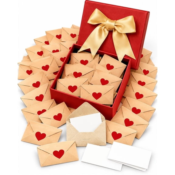 Mini Envelopes With Blank Cards Love Notes Box DIY Romantic Message Set, Open When Letters for Boyfriend Girlfriend Husband Wife Anniversary Valentines Day