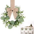 thumbnail image 1 of Mini Eucalyptus Christmas Wreath Small Christmas Wreath Christmas Wreaths for Front Door Artificial Small Hanging Wreath with Bow for Cabinet Door Chair Back Party Decor 1Pcs, 1 of 6