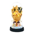 thumbnail image 1 of Mini Everlasting Rose & Soap Flower Bouquet with Glass Dome – Dried Flower Gift Box with LED Lights | Romantic Birthday or Valentine’s Gift for Her, 1 of 5