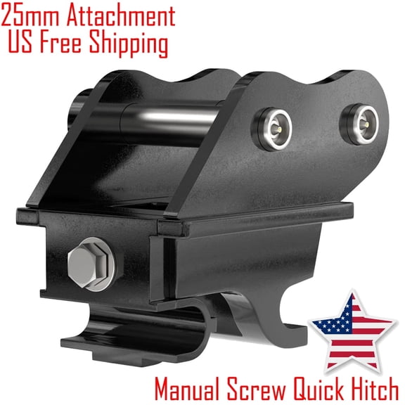 Mini Excavator 25MM Attachment Manual Screw Type Mechanical Quick Hitch, Heavy-Duty Quick Coupler for 0.8-2.5 Ton Mini Excavator Attachments