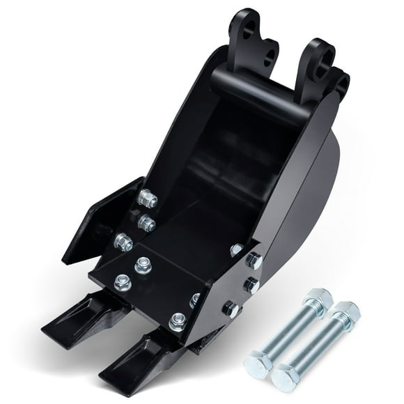 Mini Excavator Bucket 7.78in Excavator Attachments, 200mm Narrow Digging Buckets, Hole Diameter 0.98in, Center Wheelbase 3.54in, Bucket Metal Trenching Digger with Metal Teeth